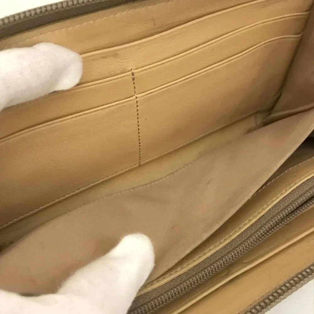 EGA Christian Dior Oblique Trotter Canvas Zip Around Long Wallet Beige/9BL1393